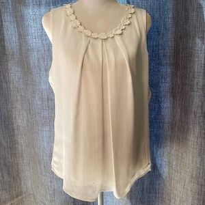 Tommy Hilfiger Cream Lined Tunic with Appliqué around neckline L